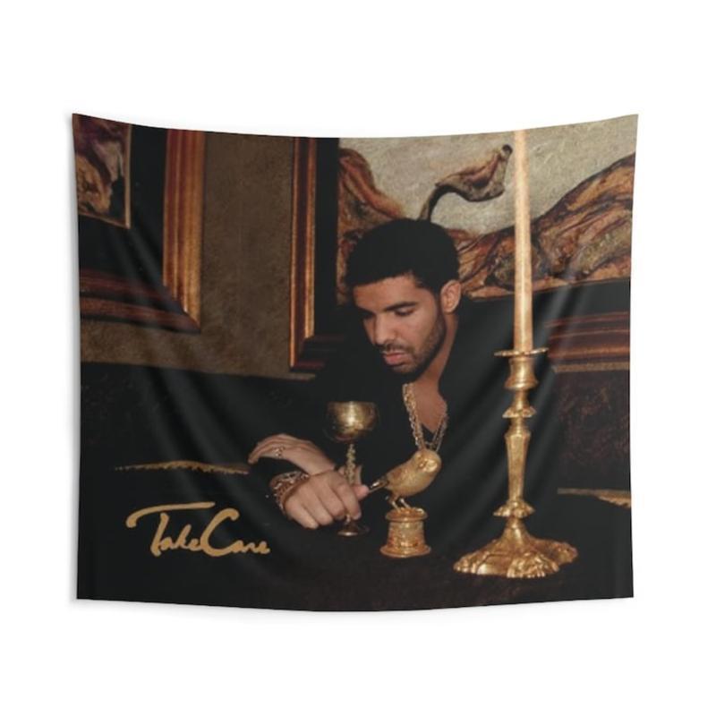 Drake Take Care Wall Tapestries Flags Unique Gift Cotton Decorative Linen 40x30in Printed Pattern Single-Sided Polyester Material Lightweight Indoor Outdoor Decoration