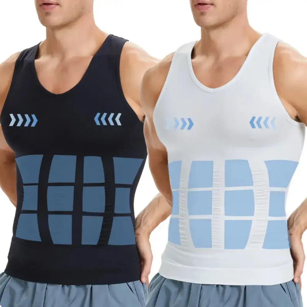 2/3 PACK Menswear Men Compression Vest Shaping Vest Tank Top Body Shaper,Men Round Neck Shirt Underwear