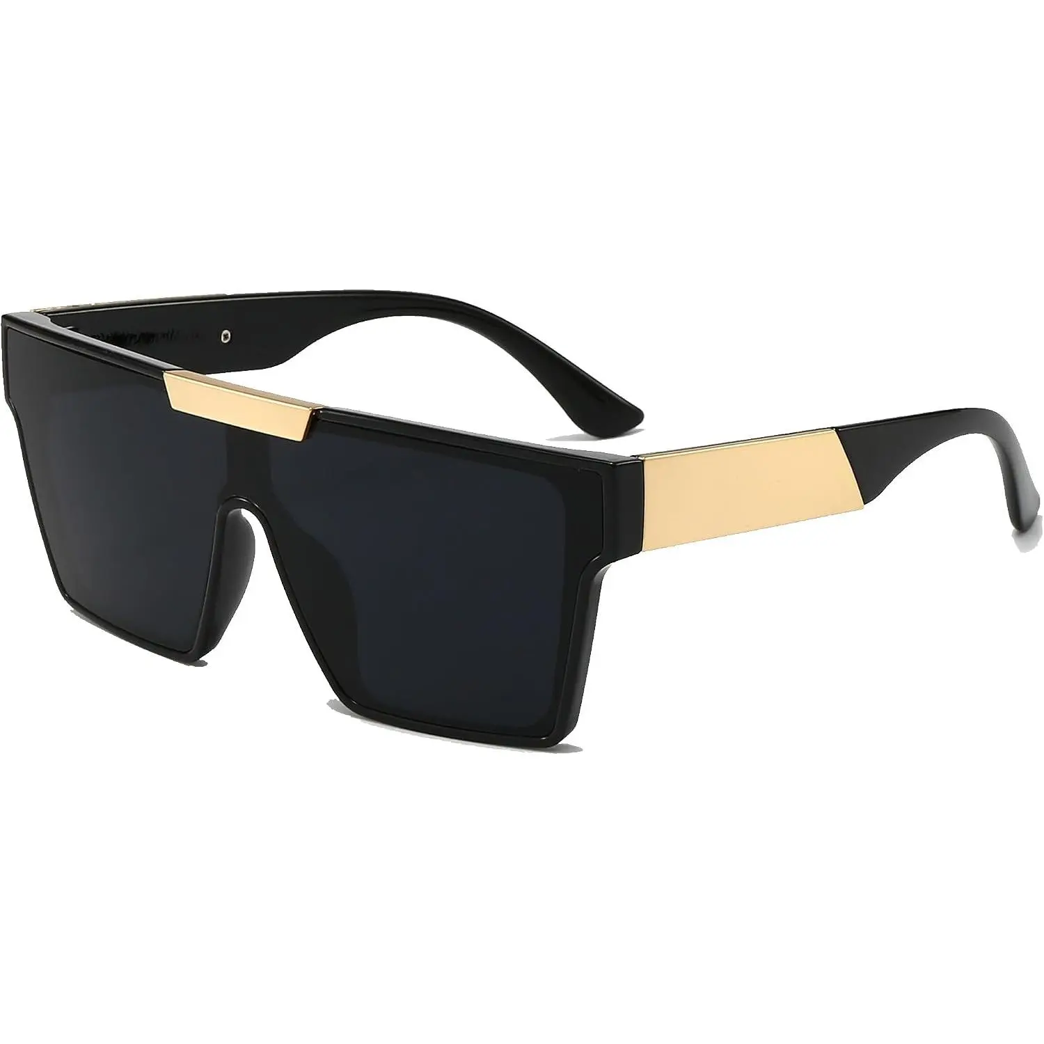 Sunglasses Men and Women Flat Top Square Frame UV400 Protection Trendy Visor Shades