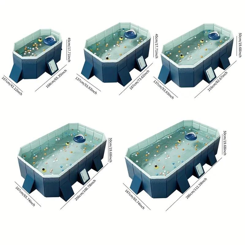 Rectangular Above Ground Pool 6.9x4.5ft| No Inflation Needed Heavy Duty PVC Family Pool| Quick Setup & Drain Backyard Swimming Pool (2.1m x 1.37m) outdoor swimming pool Foldable Multipurpose Outdoor Pool
