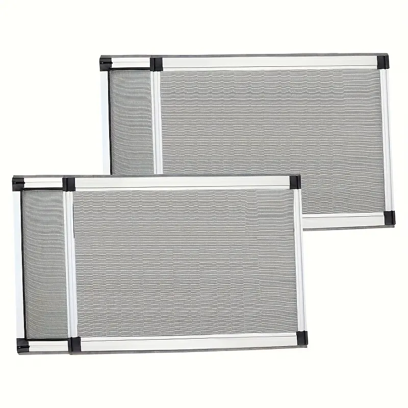 Adjustable Window Screens 2pcs Set, 15" High x 20.9"-39.8" Wide, 2-Minute Installation, Aluminum Frame & Nylon Mesh, Breathable Insect-Proof Window Screens