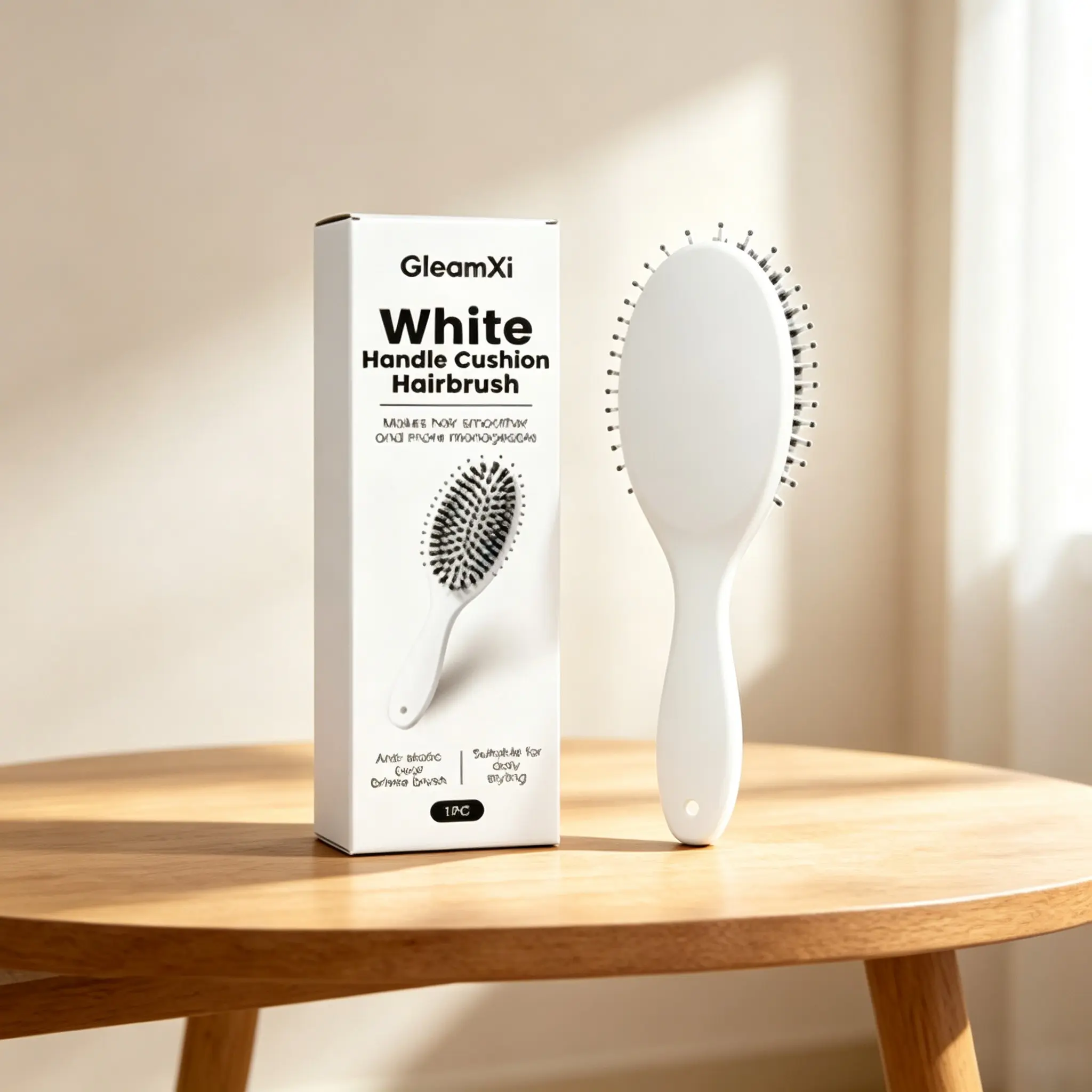 Gleamxi Dual Bristle Hair Comb, Soft Boar Bristles, Anti-Static, Ergonomic Handle, Portable, Suitable for All Hair Types, Travel & Daily Use