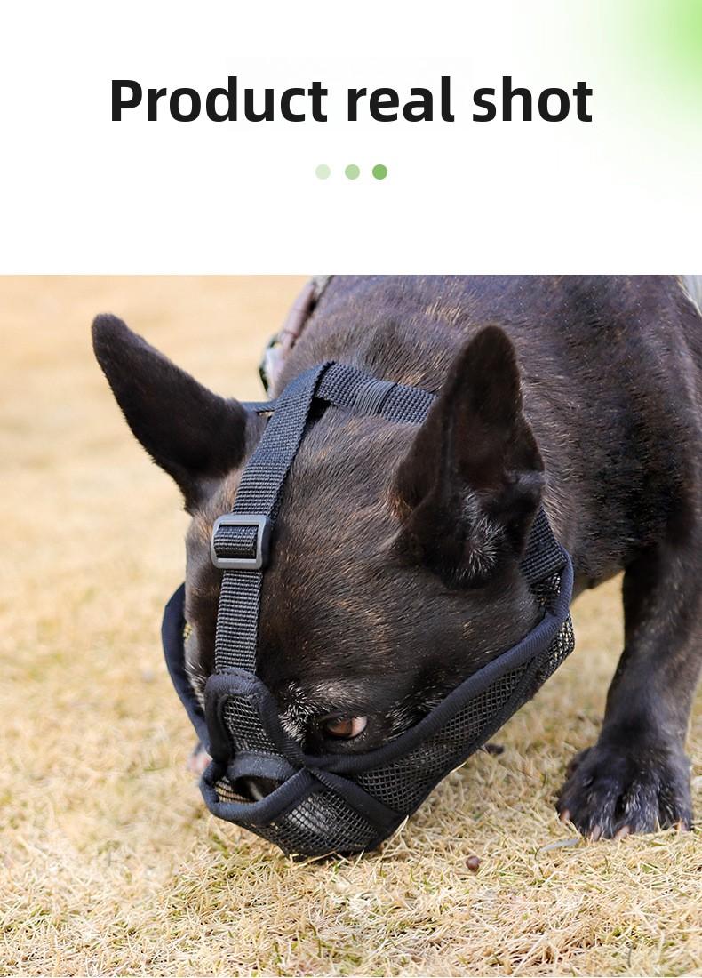 Dog Muzzle, Breathable Pitbull Muzzle, Adjustable Secure Fit, Prevents Biting & Accidental Eating, Perfect for French Bulldogs, American Bullies & Short-Snouted Breeds, Durable Mesh Dog Mouth Cover for Training, Walking & Grooming, Anti-Chew Dog Snout Gua