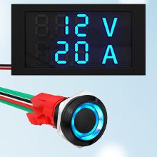 20A 12V Push Button Switch Latching 19MM Pushbutton Switch with 12 Volt Blue Led Waterproof ON Off Switch 20 Amp Heavy Duty for Marine Boat Truck Car Motorcycle