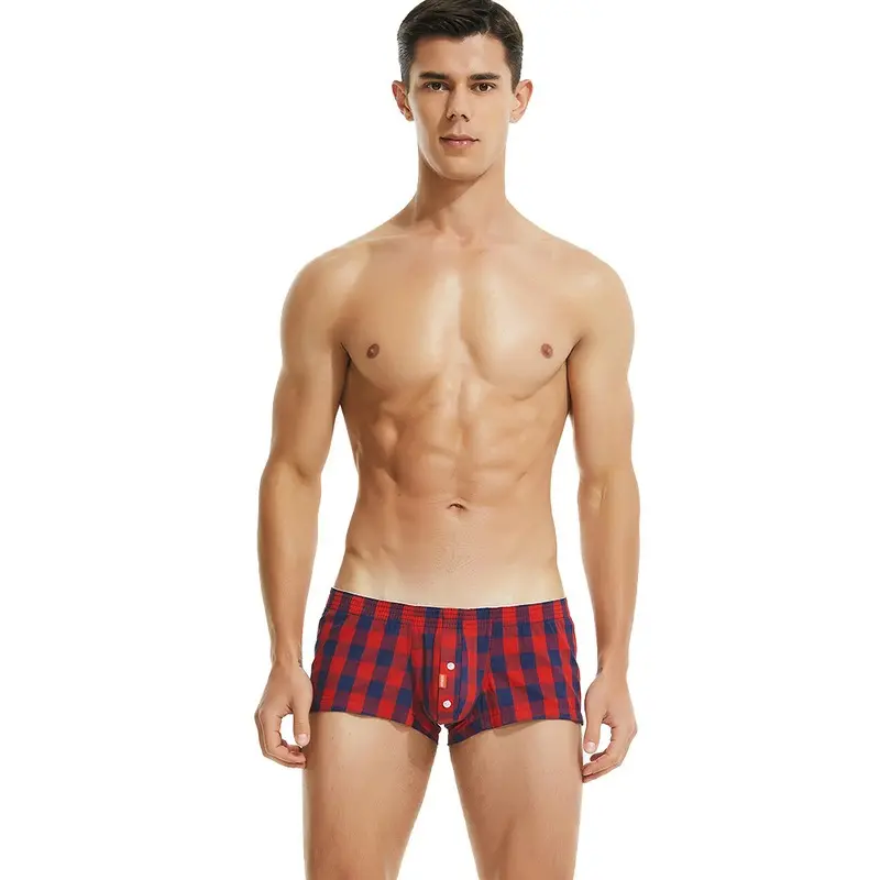 Classic plaid men's underwear fashion home shorts versatile men's aro pants boxer pajama pants  summervibes