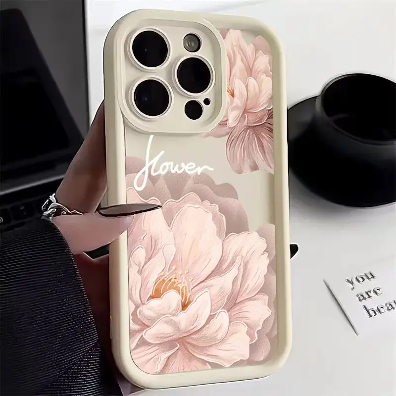 Case For iPhone 17 16 15 14 13 12 11 Pro Max Beautiful Flower Silicone TPU Phone Cover For iPhone 16E XS Max X XR 7 8 Plus Cases