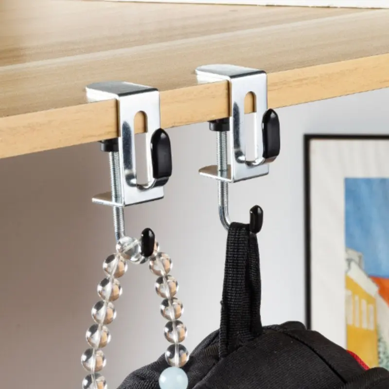 2pcs Hooks for Home Use, Including Edge Hooks for Tables And Shelf Hooks, Designed for Partitions Up to 1.18inch Thick. Offered in Sets of Two Or Four. They Feature a Detachable Design And Adjustable Capabilities, Practical Hooks, Utility Hooks