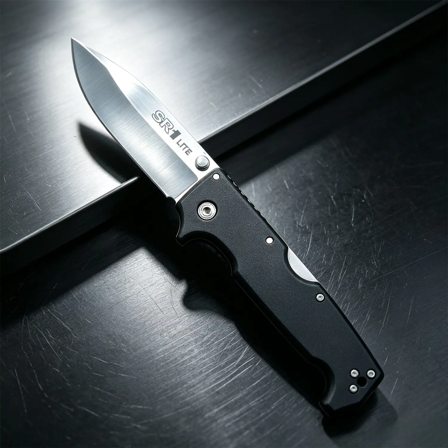 SR1 Back Lock Folding Pocket Knife, 8Cr14MoV Steel 4-Inch Clip Point Blade, Nylon Fiber Handle Outdoor Utility Gear