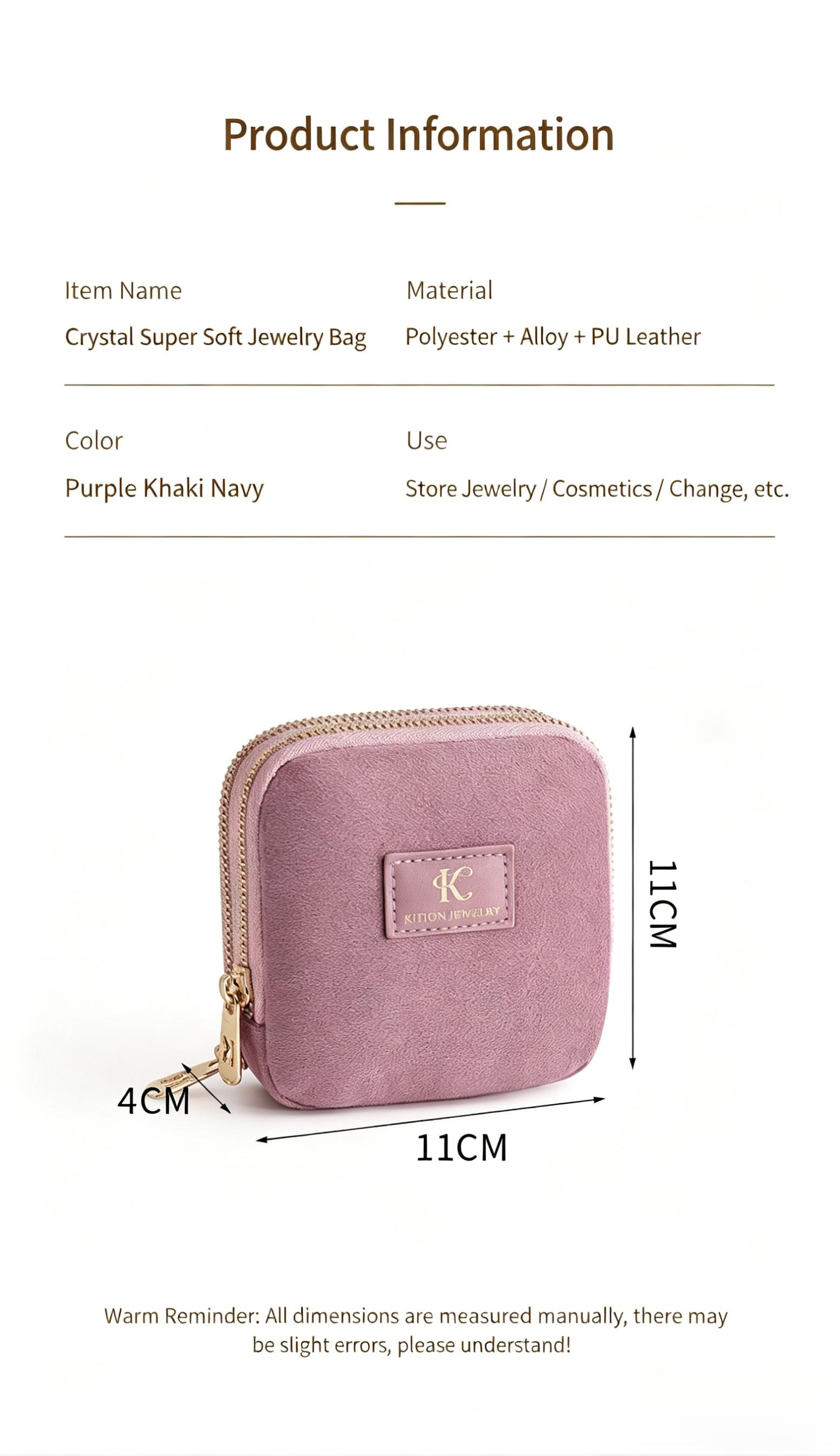 Double-Layer Velvet Travel Jewelry Box, Portable Mini Jewelry Organizer Case for Earrings, Necklaces, Bracelets, Anti-Tarnish Storage Bag for Travel & Daily Use  lala gift for sister