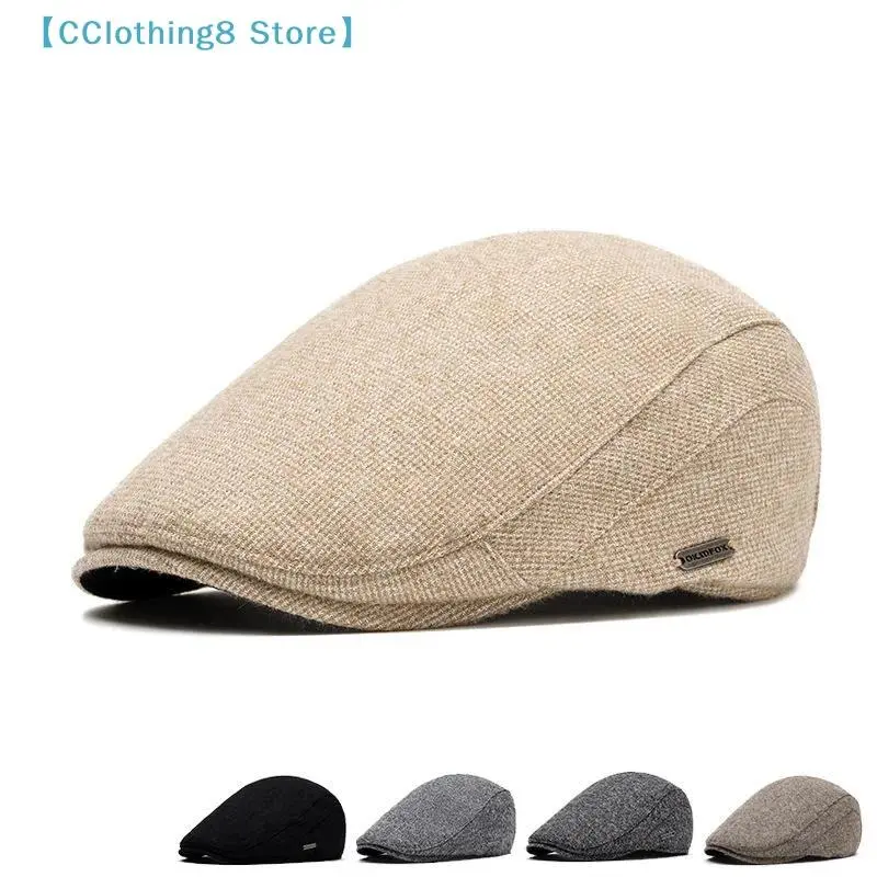 Unisex Men's Autumn Winter Extra Thick Warm Newsboy Cap - Soft Beret, Classic Detective Hat, Retro Driver Flat Peaked Beanie, Casual Street Hat, 10cm Length【AliS8】