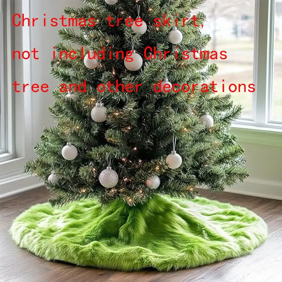Plush Tree Skirt, Fur Christmas Tree Skirt, Fluffy Indoor Home Decor, Festive Holiday Decoration, Cozy Living Room Accent