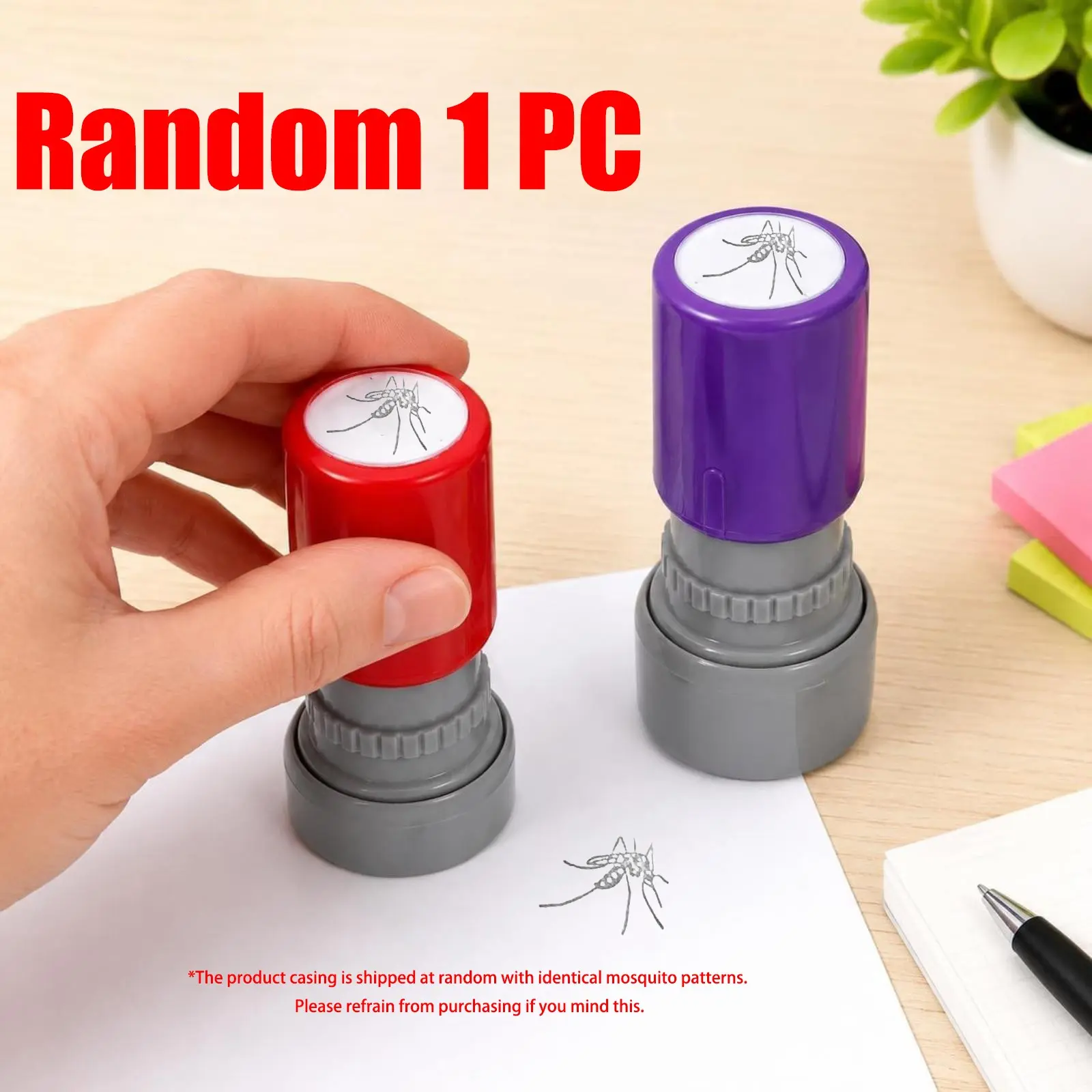 1 Pc Mosquito Stamp Prank Self Inking Stamps, Novelty Fake Bug Insect Print Realistic Design Funny for April Fools Day, Party Favor, Office Joke, Office Pranks and Craft Projects