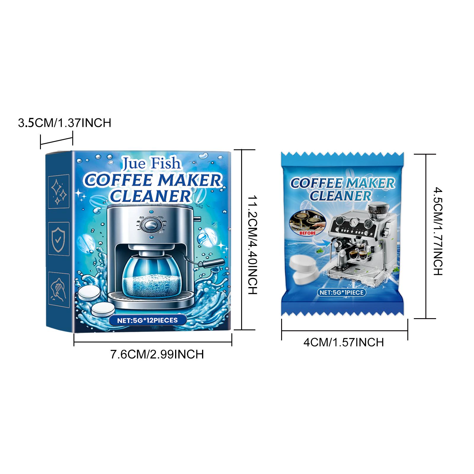 Coffee machine cleaning effervescent tablets for cleaning and descaling coffee machine filters and maintenance