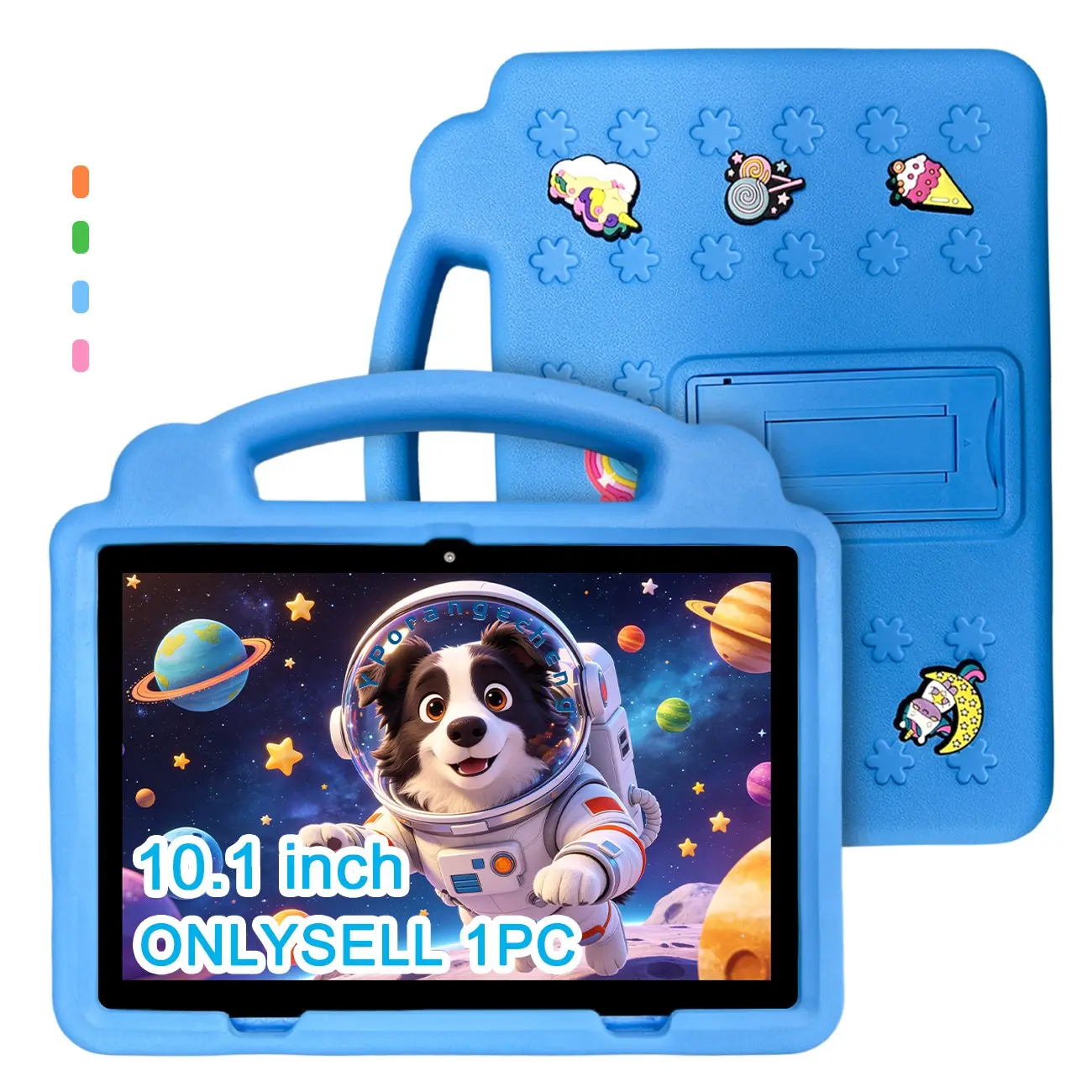 10.1 Inch HD Large Screen Android Kids Tablet, Wifi Touchscreen Tablet, Dual Use for Online Class & Learning, Thin Shockproof Body, 5G WiFi, Bluetooth Dual Cameras, Smart Parental Control, Pink & Blue, Holiday Gift, USB Cable Included, No Power Adapter