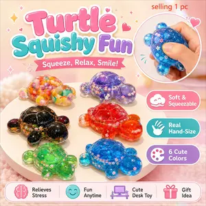 Sea Turtle Squeeze Toy: A stress-relieving fidget toy featuring a soft, elastic texture. Squeeze it to soothe stress, alleviate anxiety, and enjoy a moment of relaxation. An ideal choice for birthday gifts, or for unwinding during work and study breaks.
