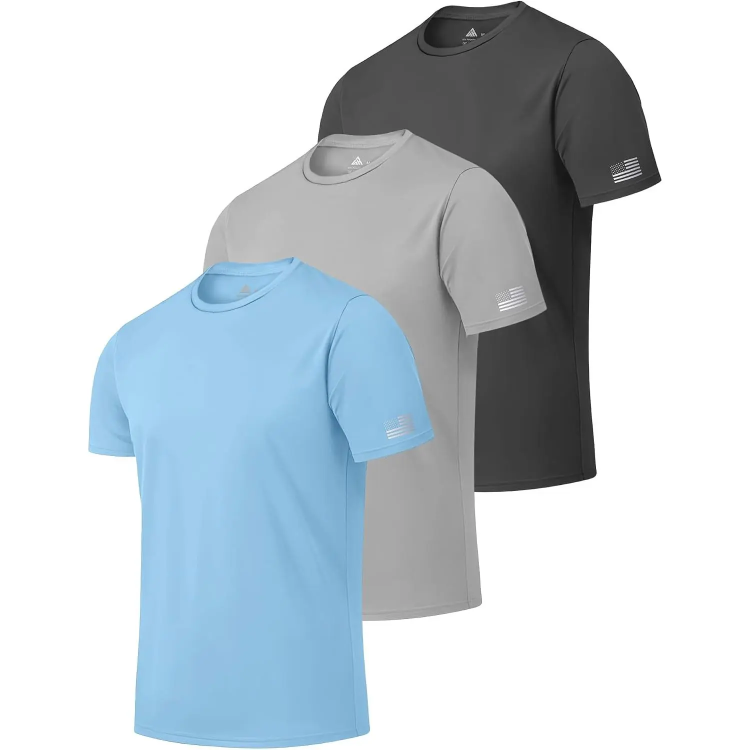 ZITY 3 Pack Men's Swim Shirt UPF 50+ Rash Guard Short Sleeve Sun Protection T-Shirts Fishing Beach Workout Shirts