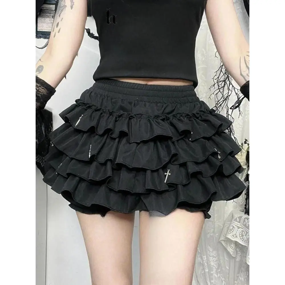Vintage Goth Mini Dress Women Elegant  Long Sleeves Hotsweet  Y2k E-girl  Kawaii Dress Sexy European Japanese Fashion Spring