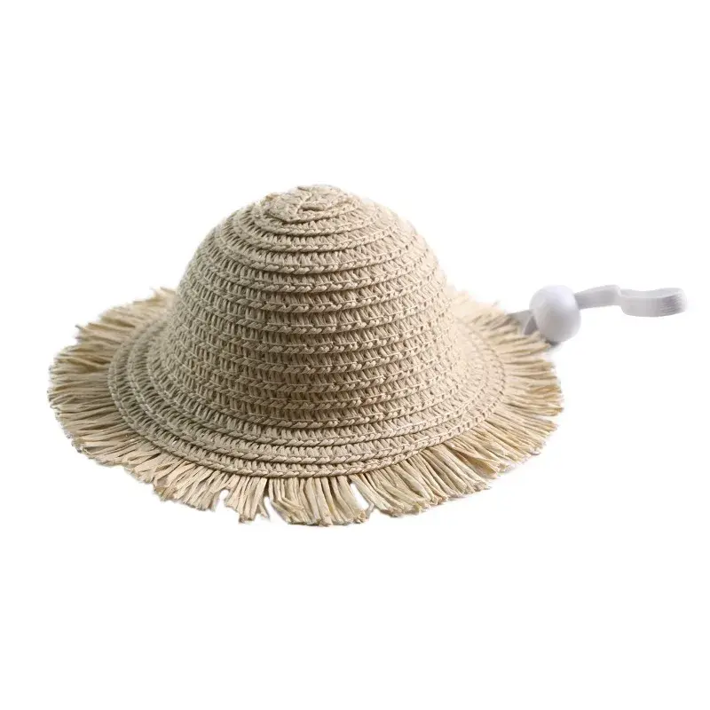 Handmade Woven Straw Pet Sun Hat for Small Dogs & Cats | Breathable Summer Outdoor Sunscreen Cap with Adjustable Chin Strap | Adorable Kitten & Puppy Accessories