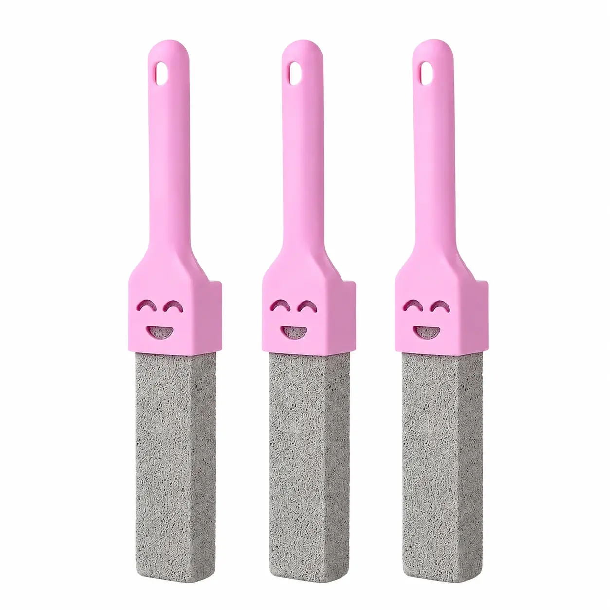 Ergo-Handle Heavy-Duty Pumice Stone Cleaner - Natural Abrasive Stain Removal Tool for Toilet Bowl Rings, Limescale - 1 or 3 Multiple Packs Home Bathroom Cleaning Supply, Bathroom Surfaces