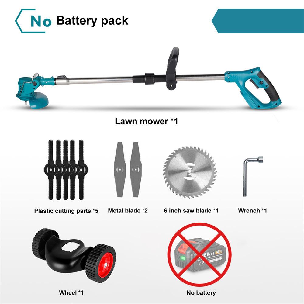 21V Telescopic Electric Lawn Mower, Household Weeding Machine, Lithium Battery Rechargeable Grass Trimmer, High-Power Lawn Mower
