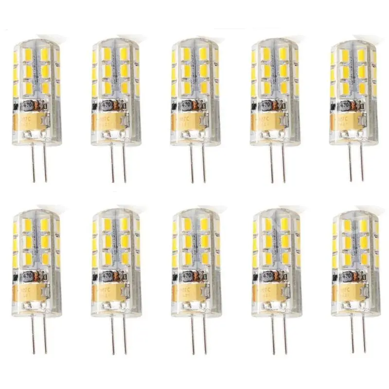 10Pcs G4 LED Bulbs 2W 3W 5W 9W 12W 15W AC DC12V 3014 SMD light Silicone Lamp Warm White/White 360 Degree Angle LED Lighting