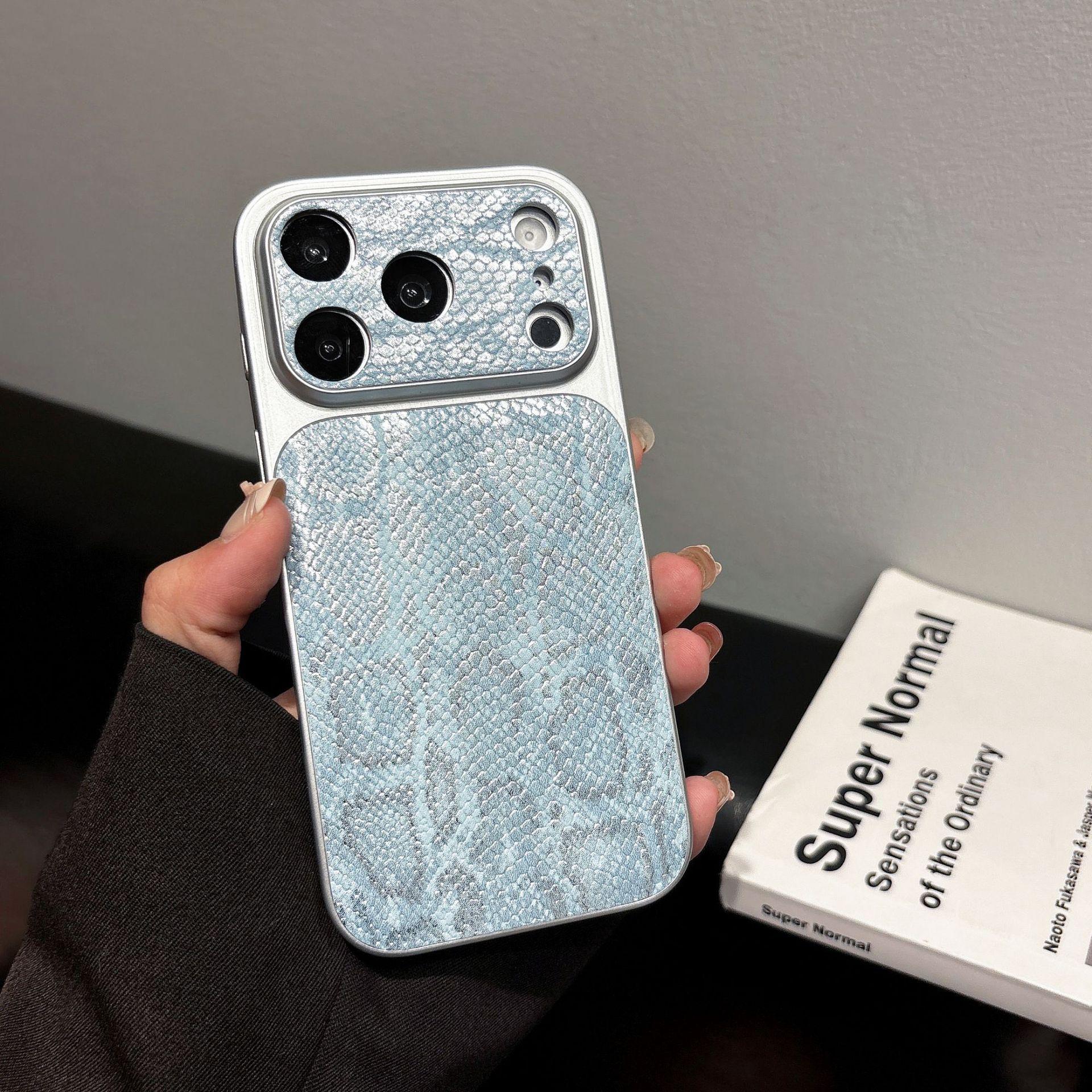 Crocodile Skin Pattern Glitter Phone Case for iPhone 17 Pro Max, 16 Pro, 15 Pro, Precise Cutouts