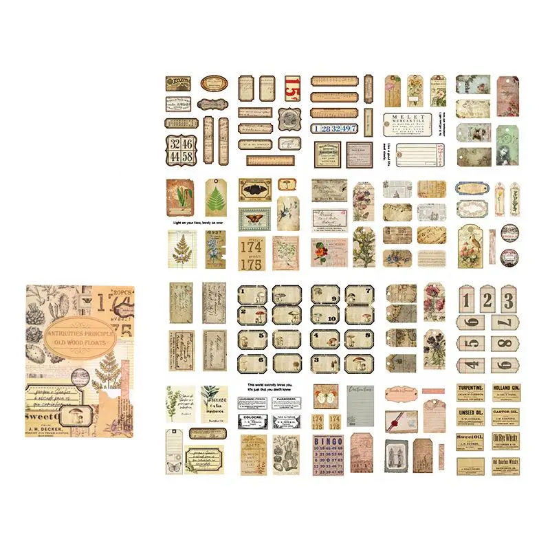 Vintage Scrapbooking Sticker Book, 20 Sheets/book Vintage Scrapbooking Sticker, Decorative Sticker for Scrapbooking, Journaling, Gift Wrapping, Crafts, Scrapbook Materials, Sticker Packs, Stickers Kit