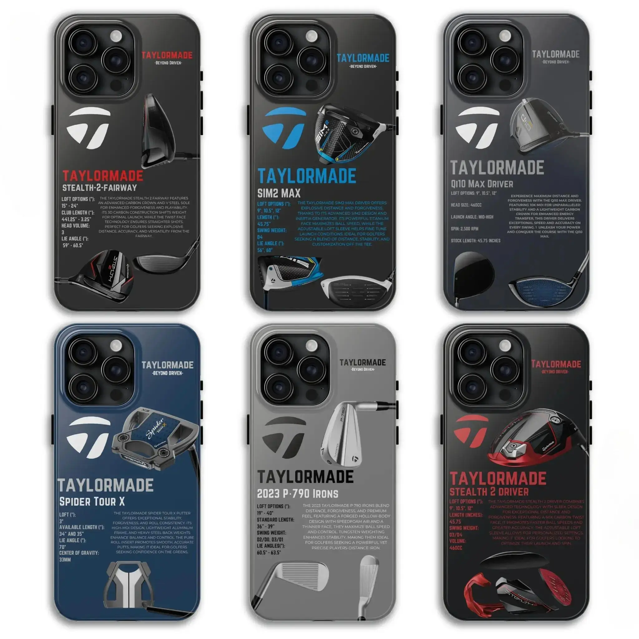 TaylorMade Golf Phone Case – Golf Club-Style Protective Case – Golf-Themed Gift – Suitable for iPhone 17-11 Pro Max/Plus and  Samsung Galaxy S23-25