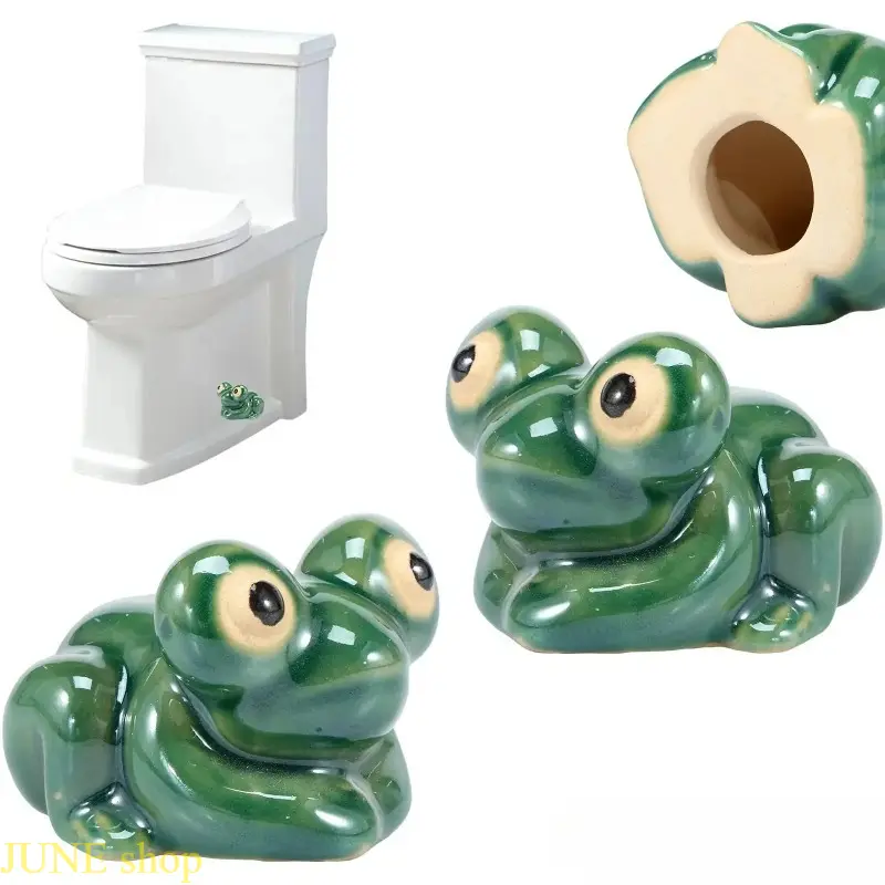 Two Pieces Ceramic Toilet Bolt Decorative Caps In Frog Shape, Smooth Dustproof Protective Covers With Simple Installation, Standard 6×4×4.5cm Size Bathroom Hardware Accessory For Restroom Renovation And Handmade Luggage Diy Embellishment Projects