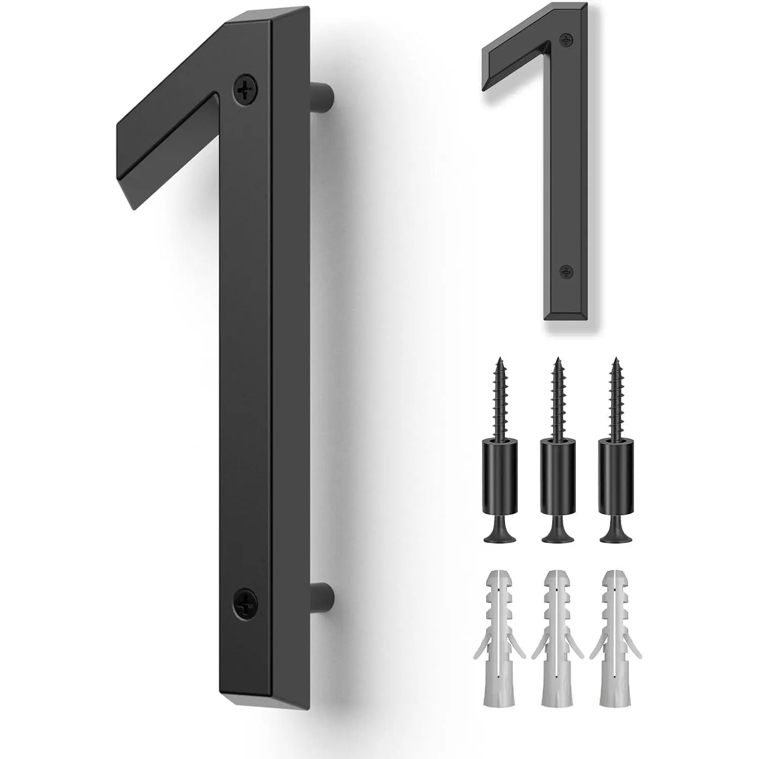 6" Floating House Number for Outside, Metal Modern House Numbers,  Modern Mailbox Number, House Address Signs with  Kit,  and Rustproof (1)