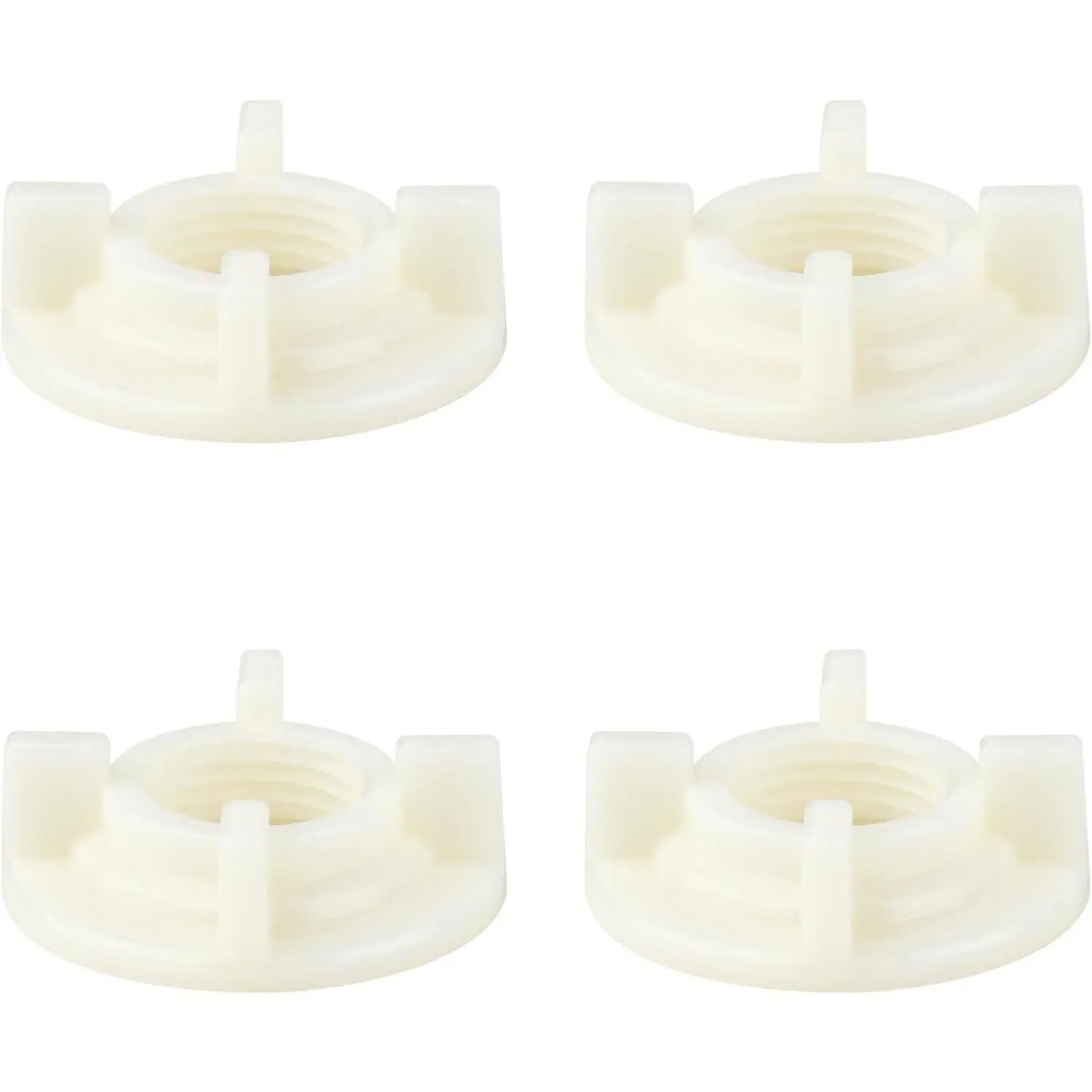 Faucet Lock Nuts 4 count 1/2" Female Thread Coupling,Plastic Locknut | 4 pack faucet lock nuts with 1/2 inch female thread, brass threaded core, hand-tighten design, and under-sink use.