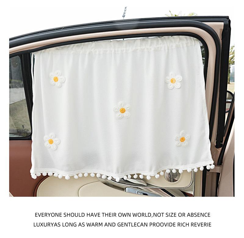 Car sunshade curtain for summer, fresh floral design, car sunshade curtain, interior sun protection and privacy curtain