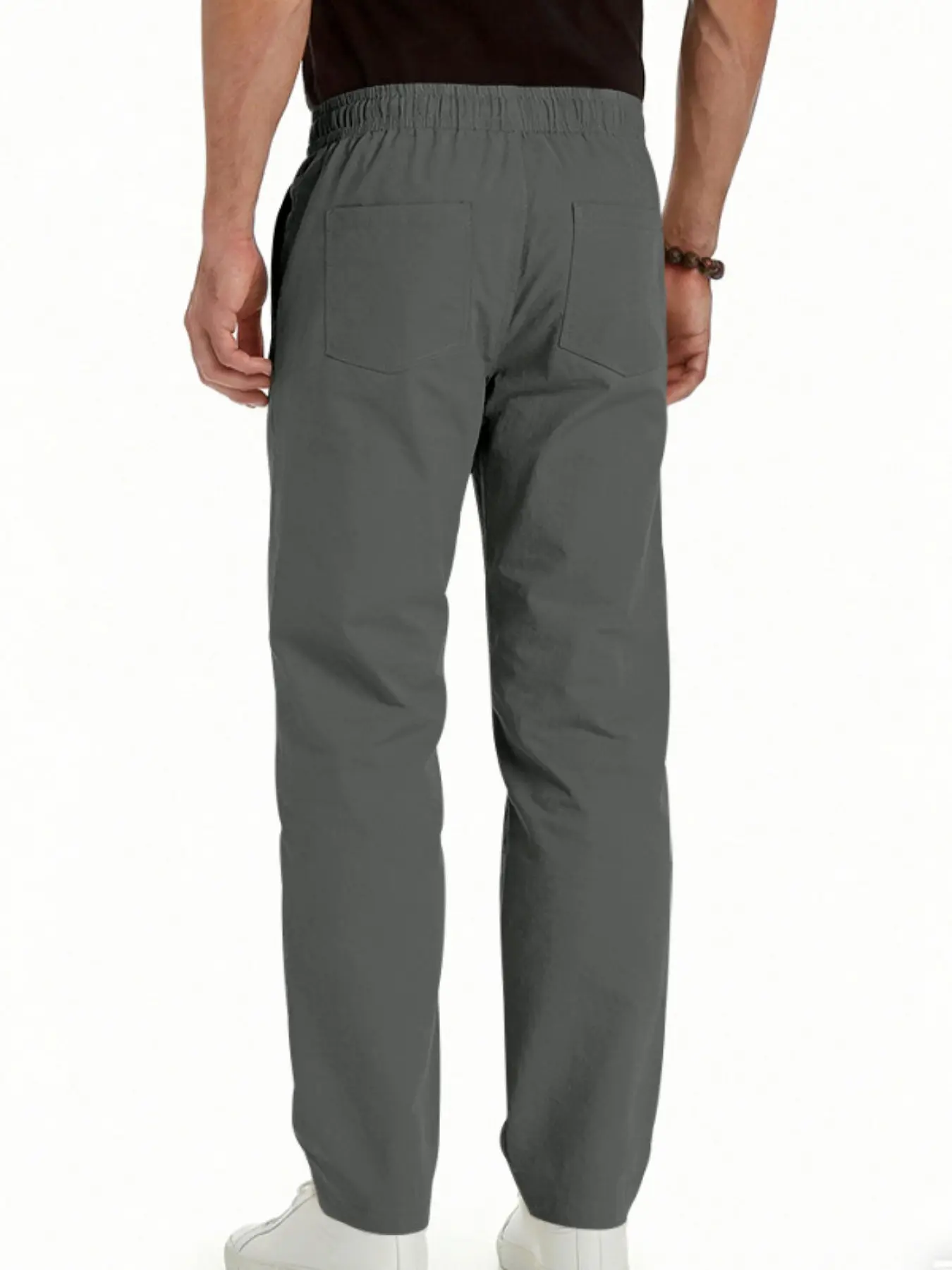 Men's stretch waist casual pants - Straight, lightweight, breathable long pants - Simple and fashionable business casual pants - Suitable for outdoor activities, commuting and daily wear