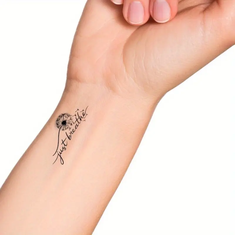 1 piece temporary dandelion tattoo that appears with just a breath