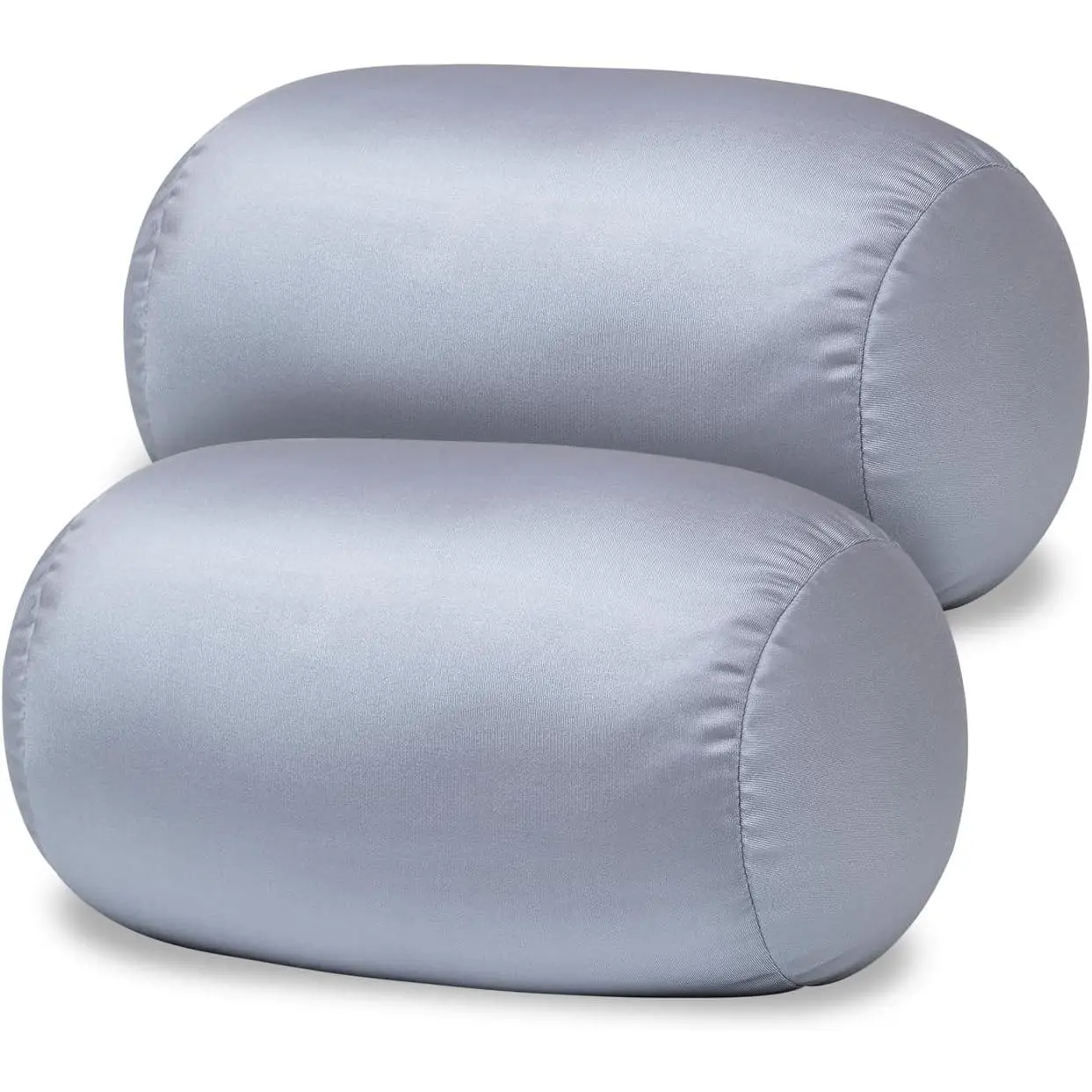 Squishy Microbead Bean  Pillow 2 count Bolster Tube  Pillow for Sleeping Smooth Cool  Fabric  &  Support Throw Travel Pillow Fun Colors (Dark Grey 2 count)
