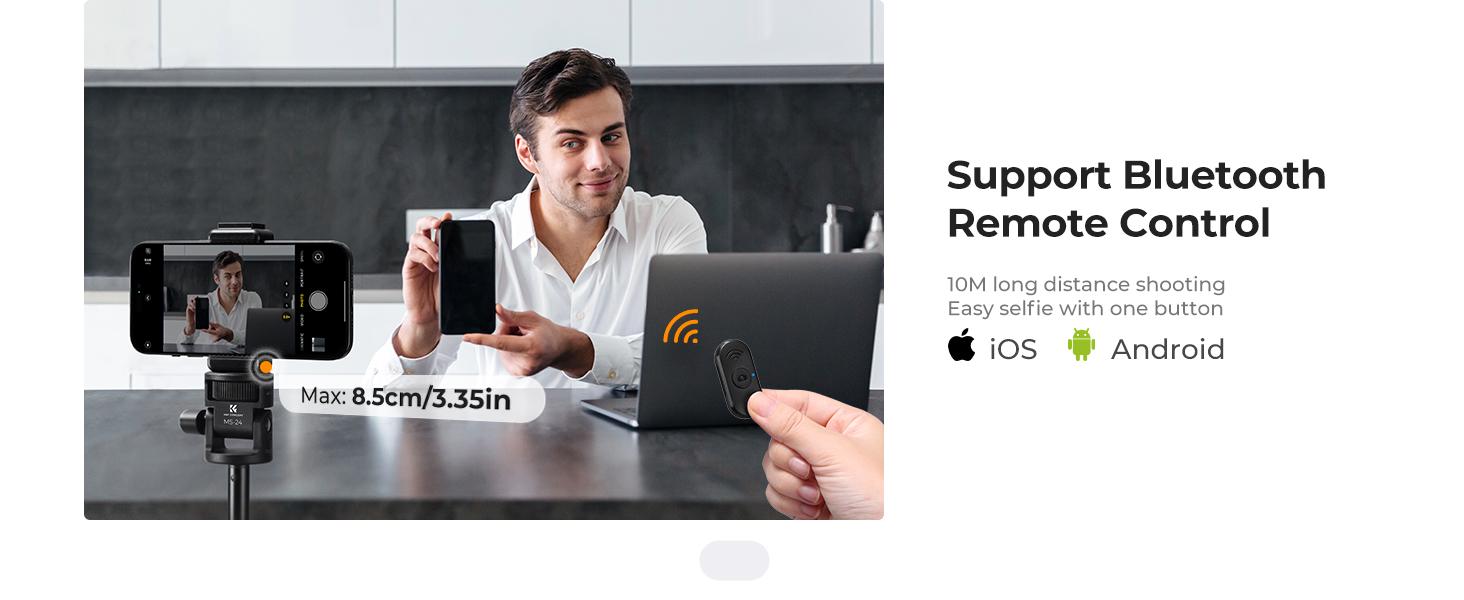 K&F CONCEPT Selfie Stick Tripod, 69" Extendable Light Stand with 1/4" Screw and Remote, Camera Phone Stand Mini Tripod Compatible with DJI OSMO 360 Pocket 3, iPhone 17, Action Camera, Projectors.