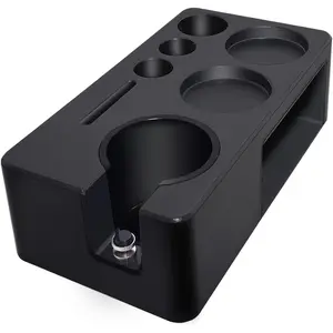 Upgraded Multi-Functional Espresso Tamping Station Coffee Accessories Organizer Fits Standard 51-58mm Portafilter Black