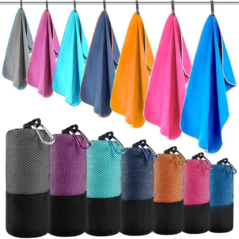 2 Pack Microfiber Travel Towel, Quick Dry Towel Camping Towel Beach Towel Super Absorbent Compact Lightweight Sports Gym Towels Set for Beach, Gym, Hiking, Pool, Backpacking, Bath, Yoga