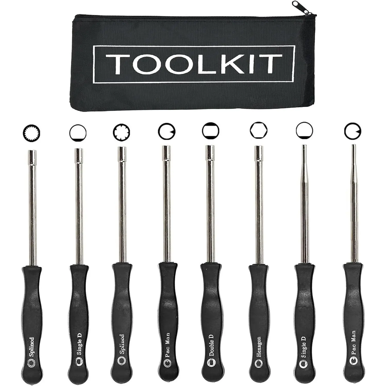 8pcs Metal Carburetor Adjustment Tool Kit Set, 8-Piece Multiple Tools for 2-Cycle Carburator Engine Tune-Up Adjusting (Home Supplies Organizer Accessory)