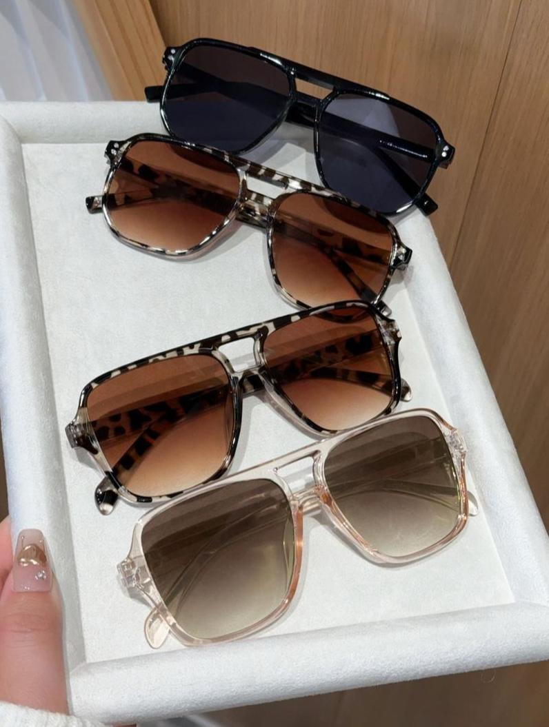 4-Pack Unisex Y2K Polarized Aviator Sunglasses - Vintage Square Lightweight Daily/Outdoor Shades