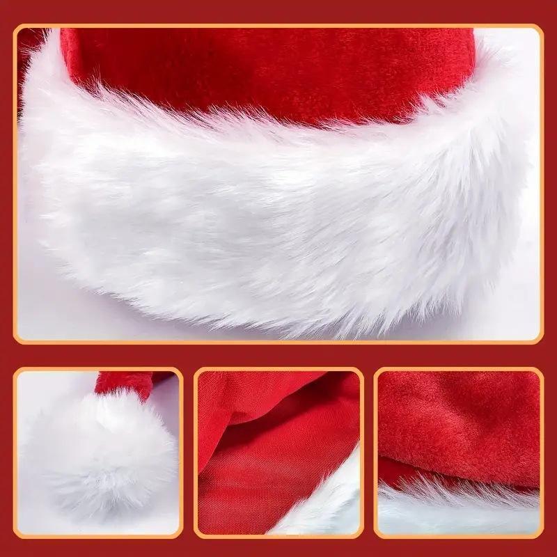 Long Plush Christmas Hat Velvet Cozy Long-Tai Plush Red Christmas Santa Hats New Year'S Holiday Party Supplies New Year 2025