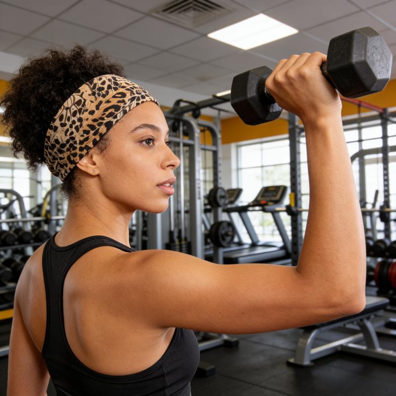 Women's Wide Non-Slip Workout Headbands, Super Soft Elastic Sweat-Absorbent Headbands for Yoga Running Gym, Leopard Print Hair Wraps