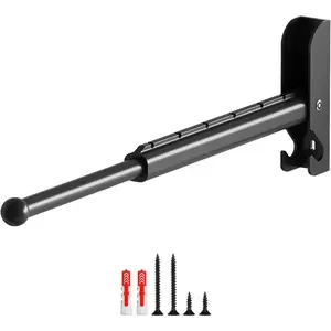 Wall Mounted Drying Rack 13" Foldable Clothes Hanger Black Pull-Out Clothes Drying Rod for Laundry, Closets, Rntryway (1, 13" Black)