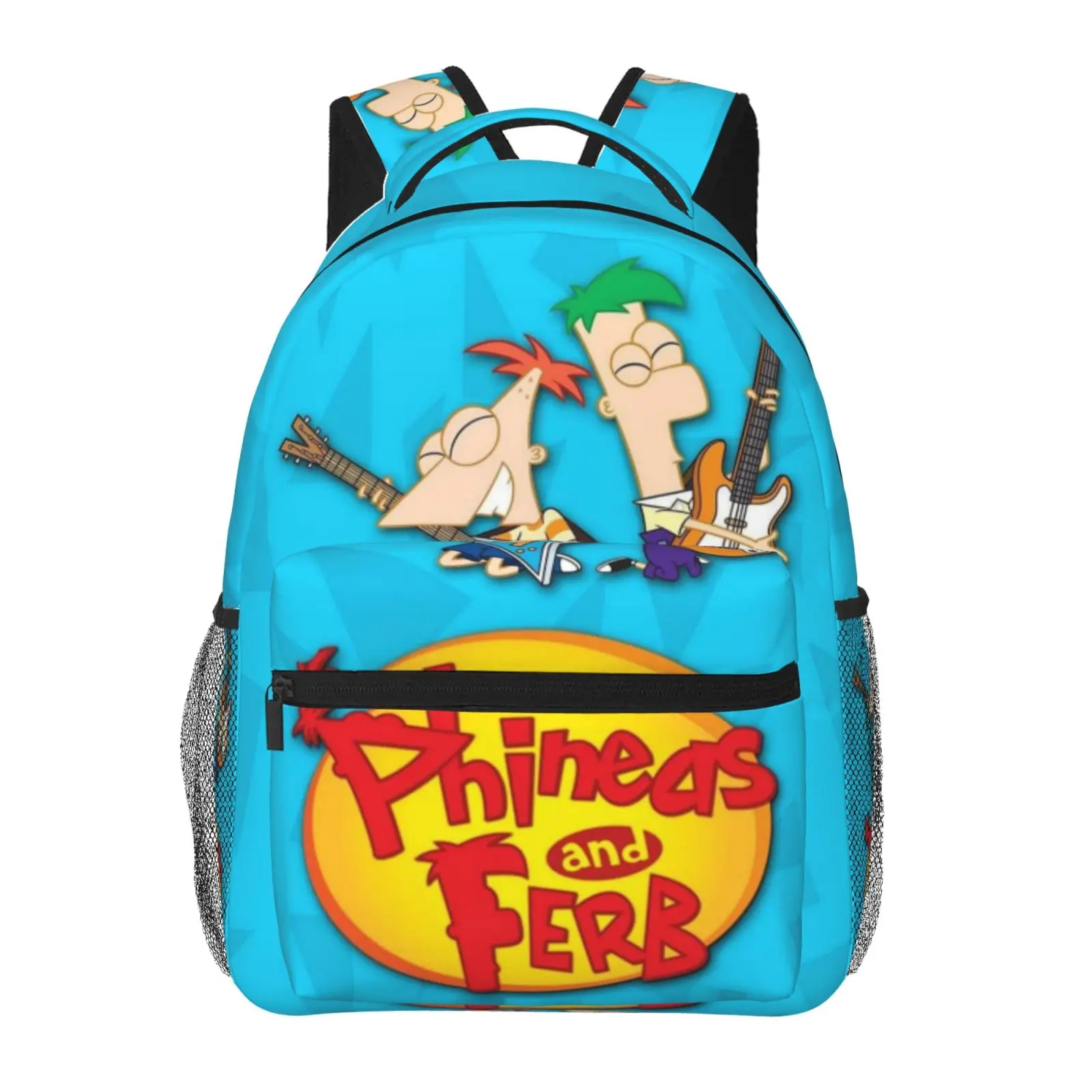 Kids backpack, Anime Phineas And Ferb2 School bag, Cute Cartoon Backpacks for girls boys, Adjustable Straps Bookbag for School Travel Office Daily Use