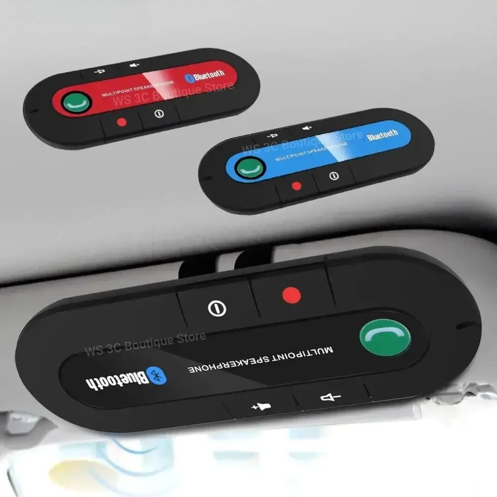 Bluetooth Speaker Handsfree Car Kit Sun Visor Clip Wireless Audio Receiver Speakerphone Wireless Stereo MP3 Music Player Cable Charging