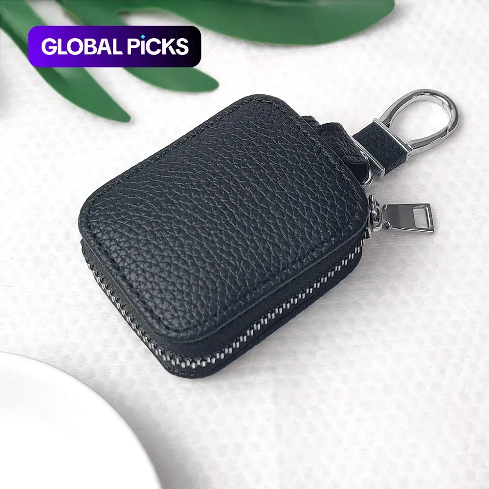 Leather Audio Earphone Case for AirPods 1/2/3/4/Pro/Pro 2, Universal Durable Zipper Storage Pouch, Portable Compact Design (2.6 x 2 x 0.9 Inches) #GLOBAL PICKS