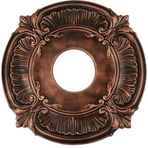 PU Ceiling Light Medallion Ceiling Cover Plate for Ceiling Fans 12.01"OD x 3.35"ID Bronze