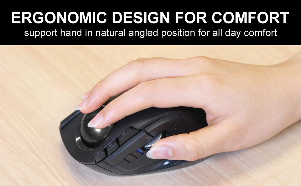 Trackball Mouse, 2.4GHz Wireless, Finger Control, 8-Button Function, Smooth Tracking, Ergonomic Design, Optical Gaming Sensor, For Windows11 and macOS Trackball Mouse, 2.4GHz Wireless, Finger Control, 8-Button Function, Smooth Tracking, Ergonomic Design, Optical Gaming Sensor, For Windows11 and macOS