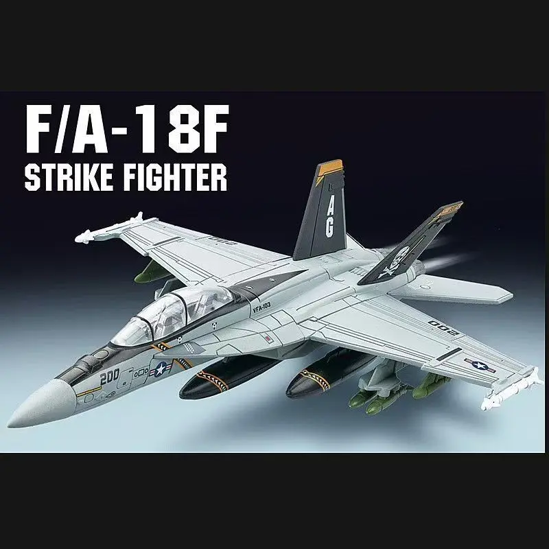 Gift Boxed F-18 Aircraft Model, 1:172 Scale, Easy Assembly, with Base, Collectible Model, Durable Plastic, Ideal for Adults, Desk Decor, Aviation Enthusiasts