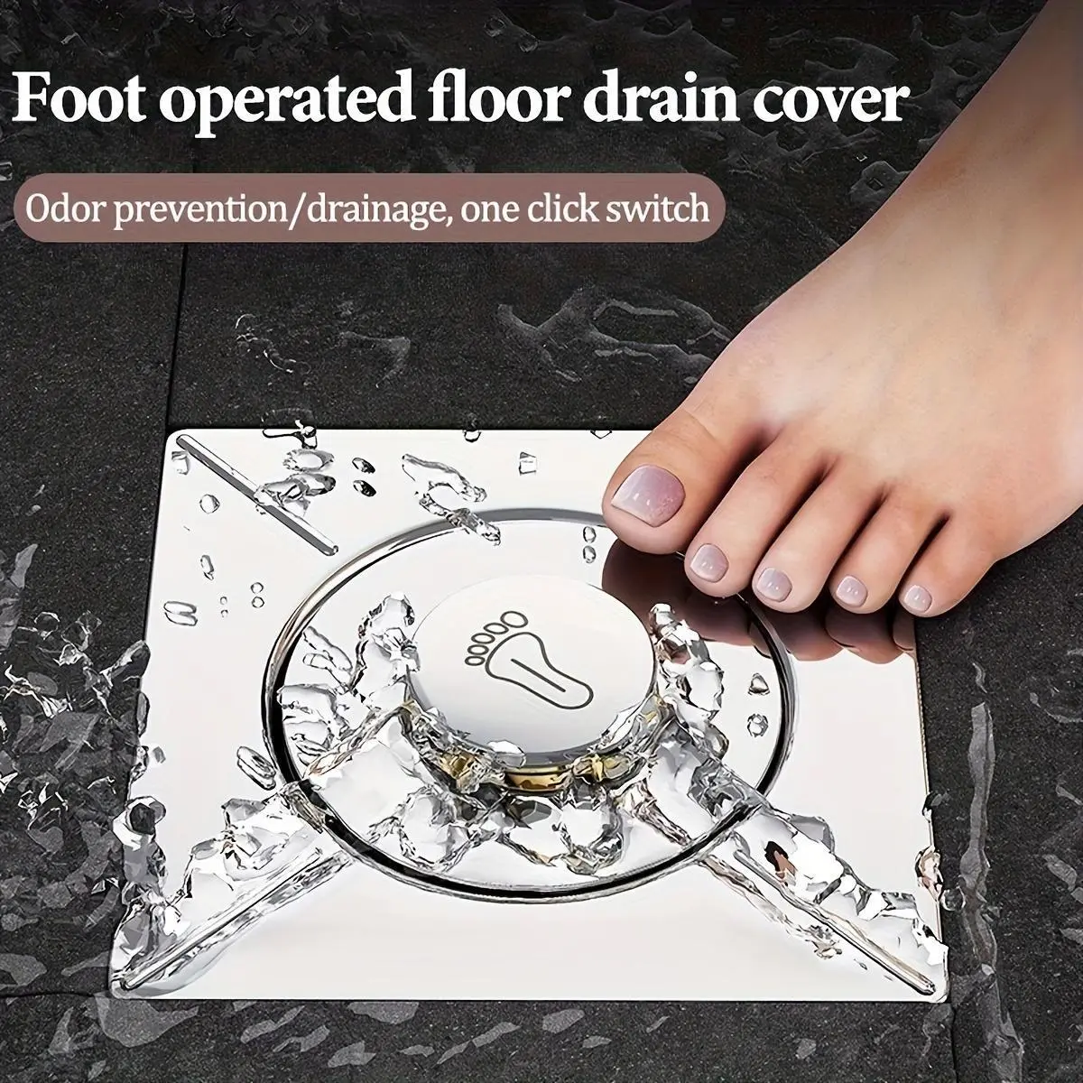 Auesoraz Stainless Steel Smooth Edge Bathroom Drain Floor Drain - Suitable, Easy to Install, Durable Bathroom Additions for Efficient Drainage, Stylish Design, High-Quality Surface - Perfect Christmas And Birthday Gifts, Bathroom Drain Cover